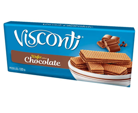 Biscoito Wafer De Chocolate Visconti Pacote 120g